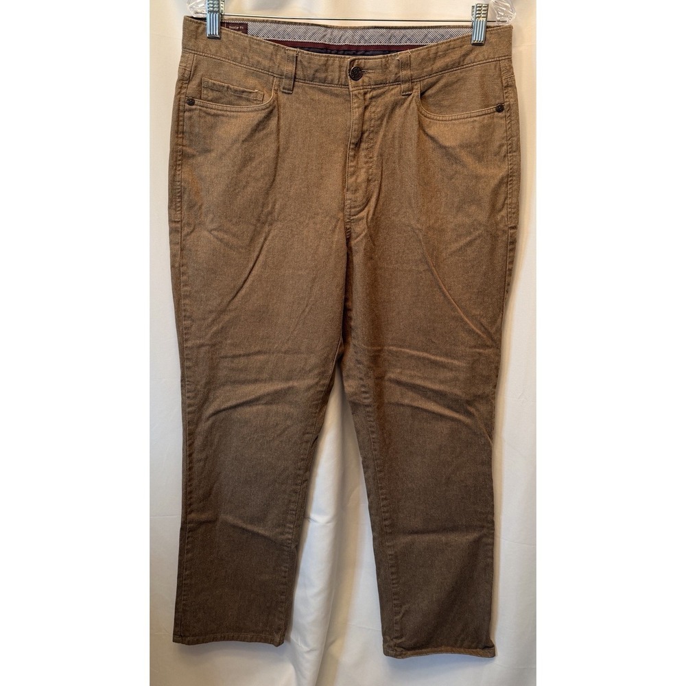 Johnston & Murphy Men's 33x30 Regular Fit Jeans Pants Brown Pima Cotton Stretch